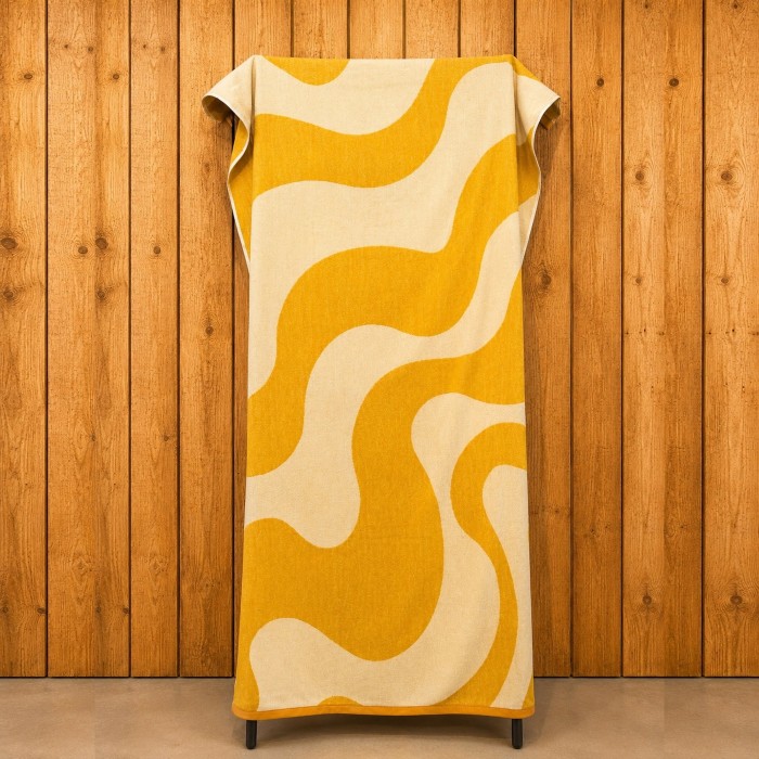 Strandtuch gelb Wave 100 x 180 cm