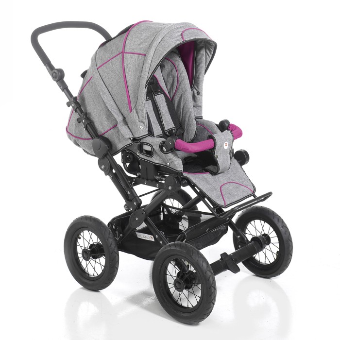 Hauck_Kombikinderwagen_Milano_grau_melange_magenta